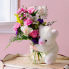 Bear with flowers