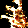 Burning guitar