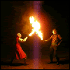 Fire swords