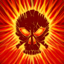 Flaming skull