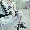 Girl on car