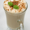 Latte with Mint leaves